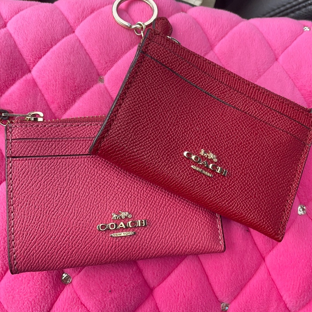 Coach Skinny Wallets Pink & Red